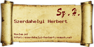Szerdahelyi Herbert névjegykártya